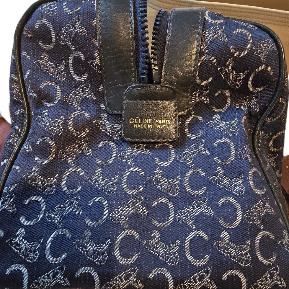 Celine Navy Boston Bag/Handbag ~ Vintage ~ made in Italy - Picture 11 of 11